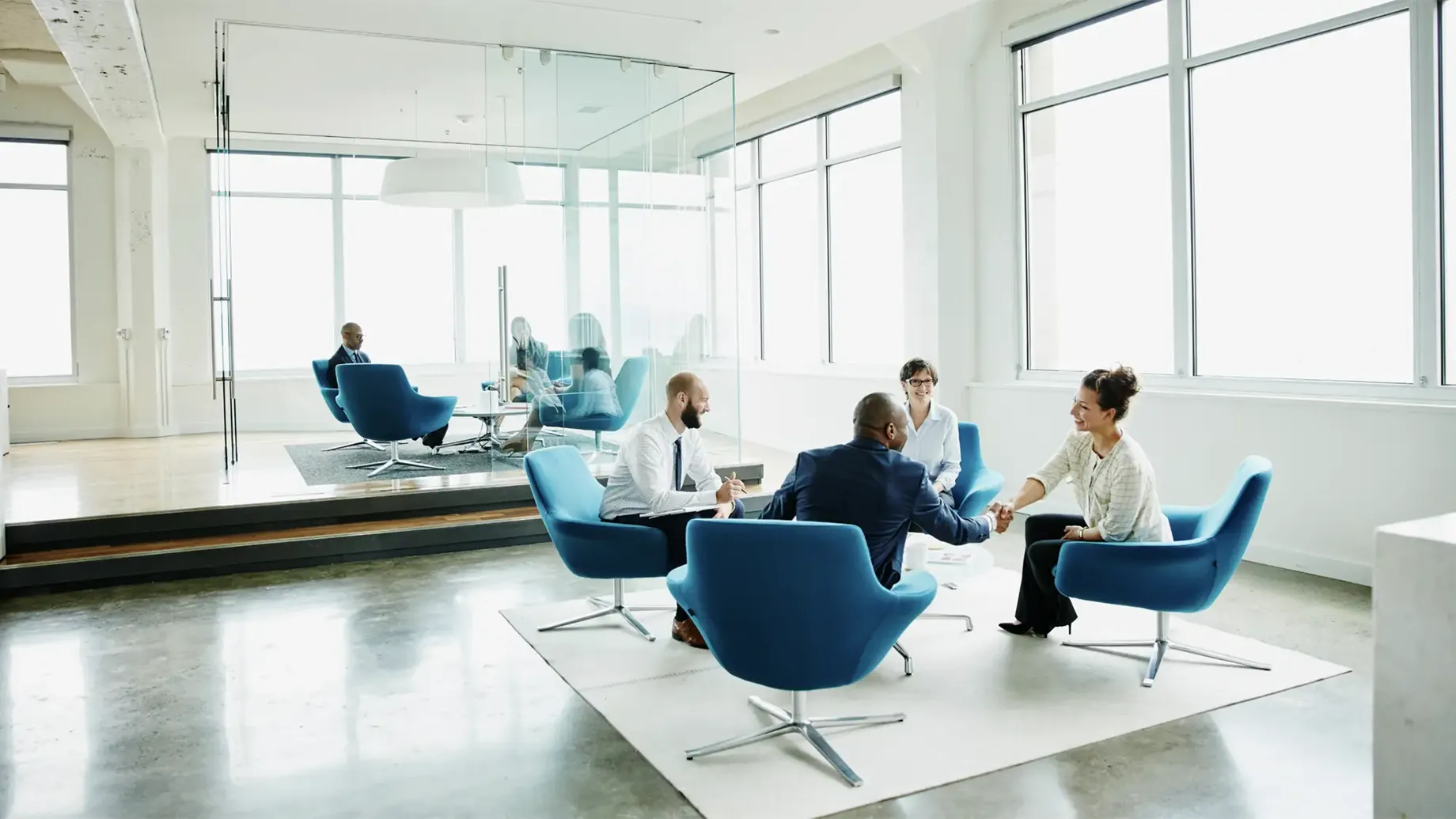 Staff attending a meeting