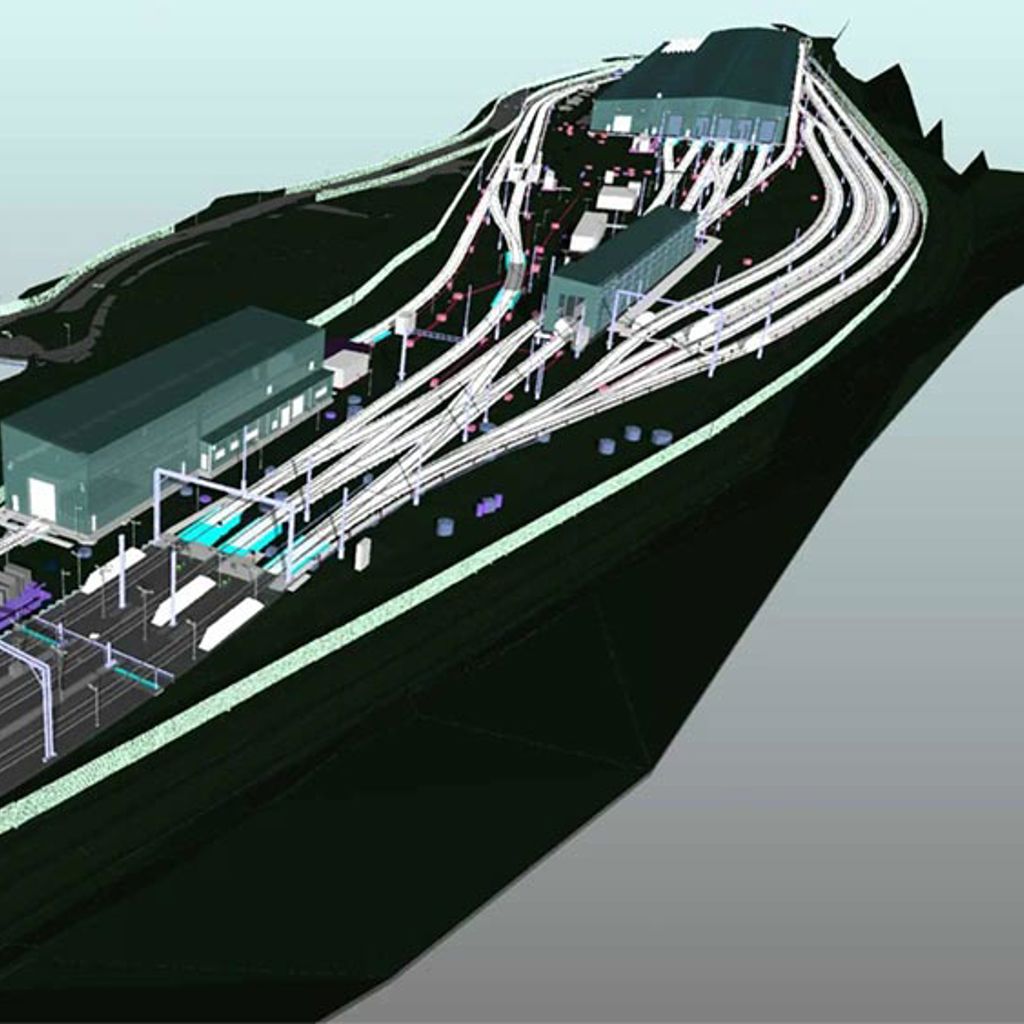 BIM model of a railway and infrastructure