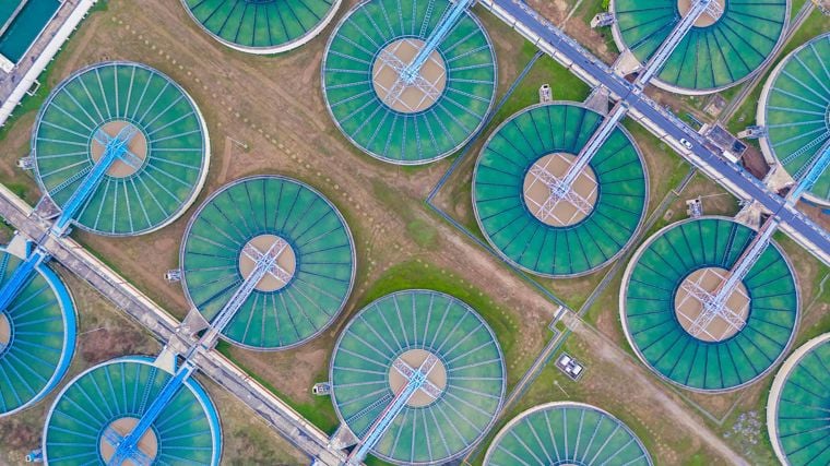 Aerial view of a data centre