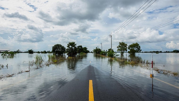 Flooded road