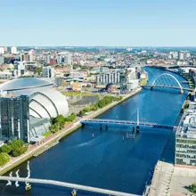 Glasgow seen from the air prior to COP26