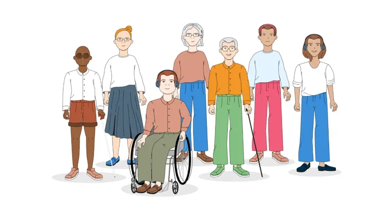 Illustration of a diverse group of people