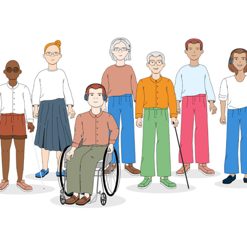 Illustration of a diverse group of people