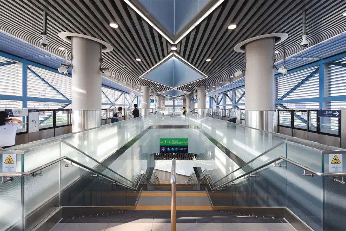 Skylights at a LRT Seac Pai Van Line station