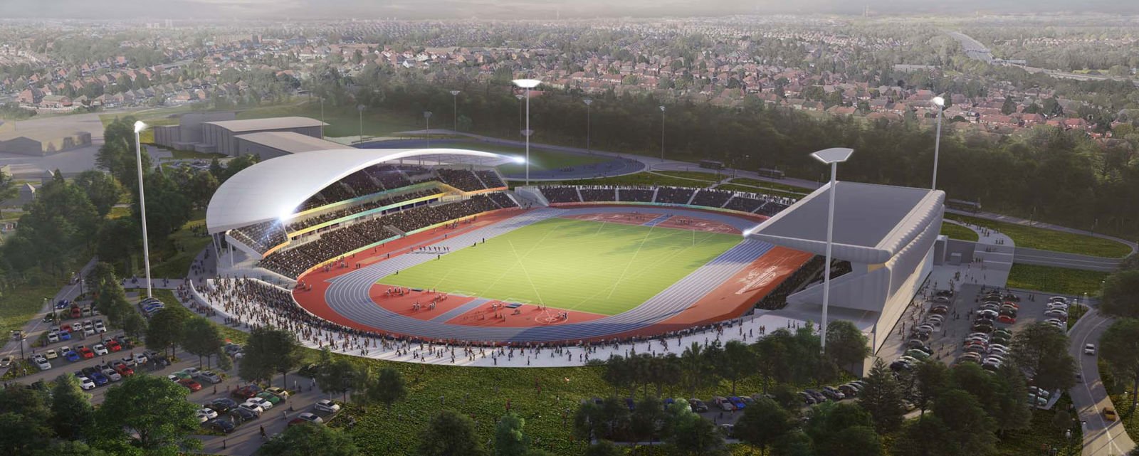 CGI impression of Alexander Stadium