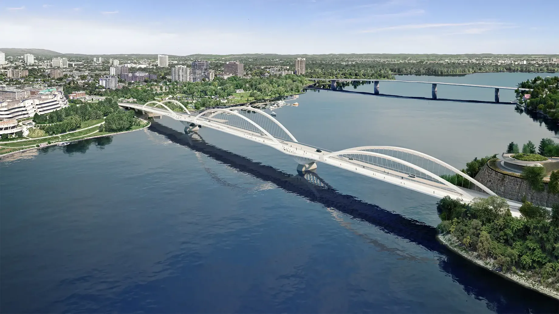 Aerial rendering of Alexandra Bridge replacement Motion design