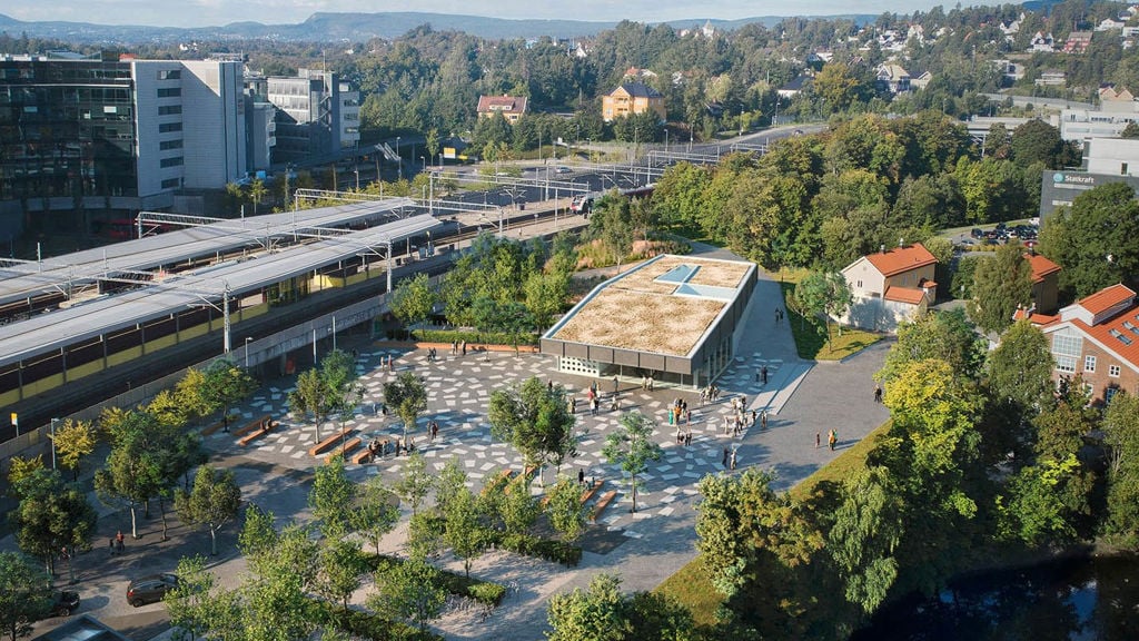 Fornebubanen Oslo Lysaker Station. Credit: Asplan Viak Arup Longva