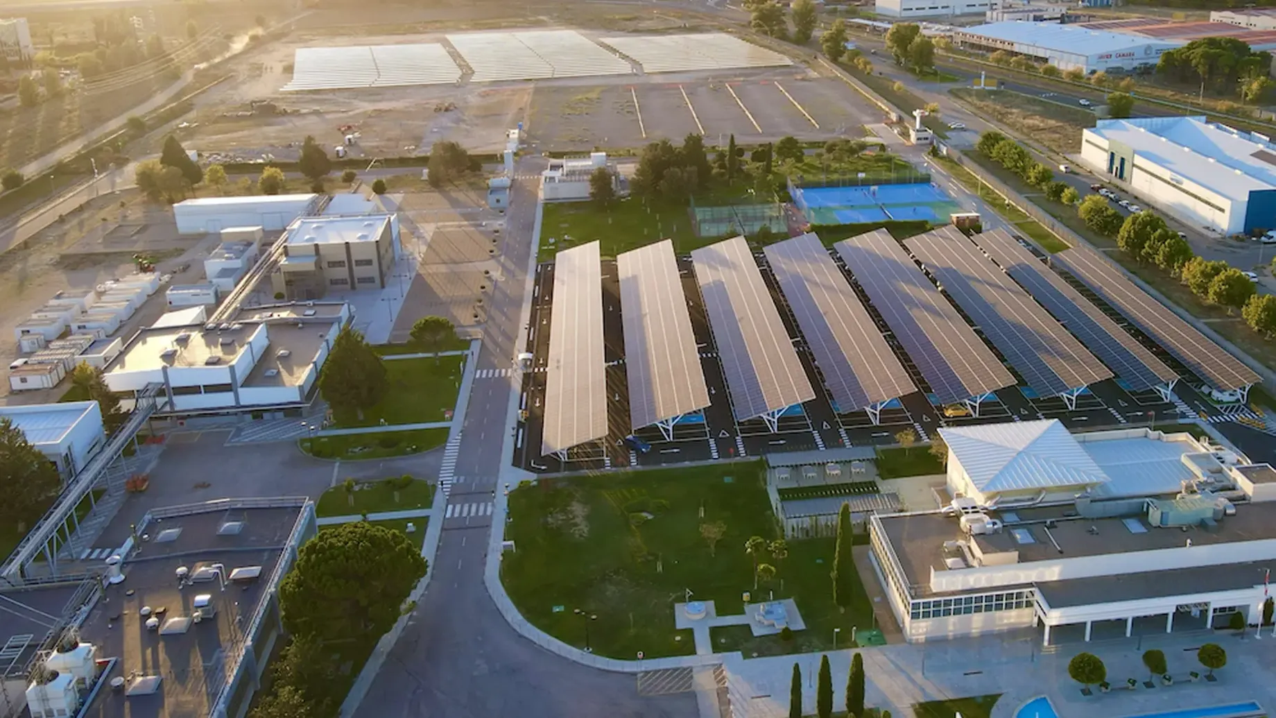 Aerial view of GSK photovoltaic plant in Spain