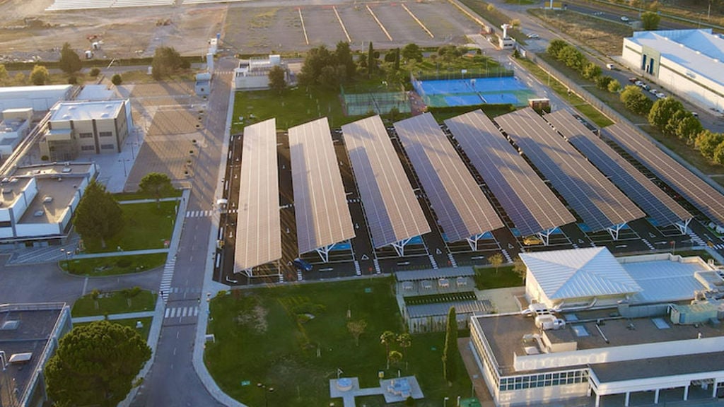 Aerial view of GSK photovoltaic plant in Spain