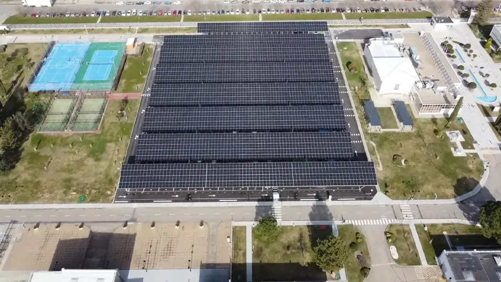 Aerial view of GSK photovoltaic plant in Spain