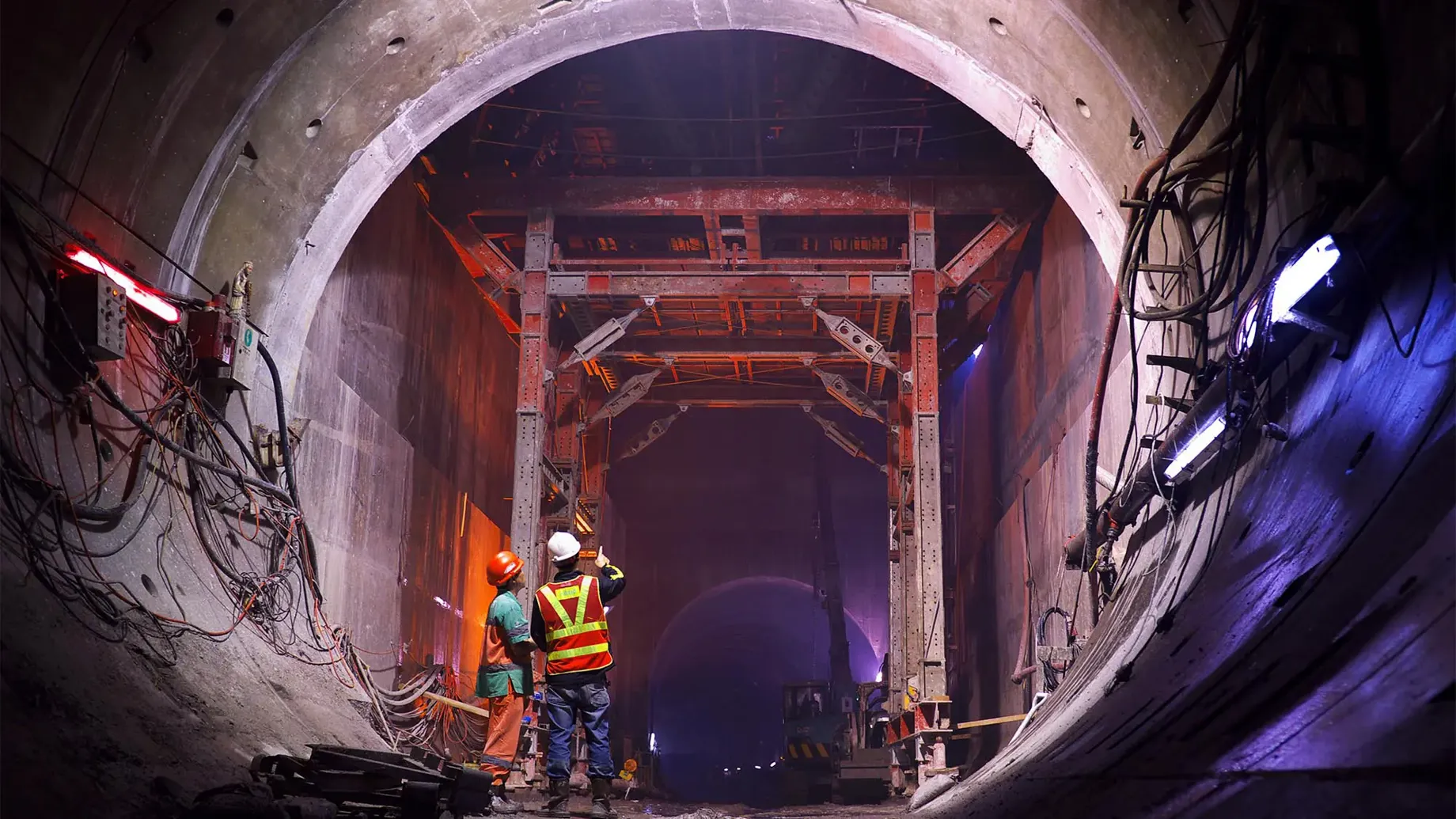 Engineer in one of the tunnels