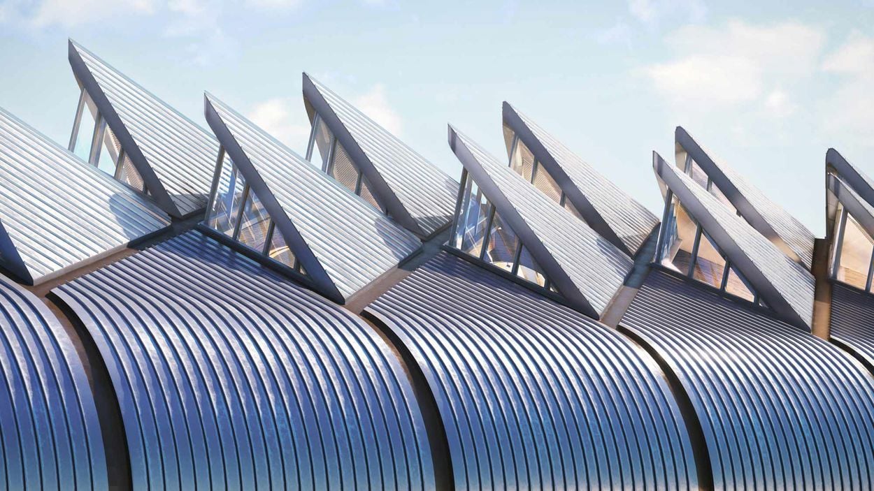 Roof skylights of HS2 Interchange station