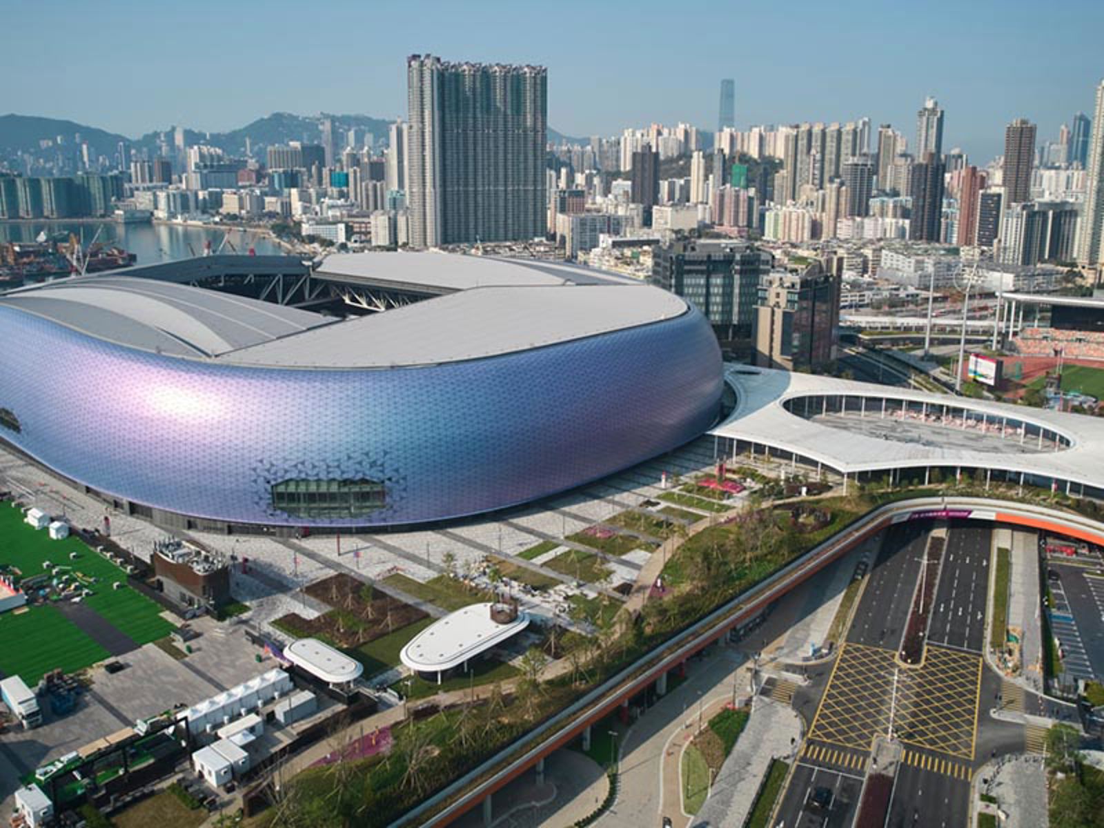 Kai Tak redevelopment with Kai Tak Arena in focus