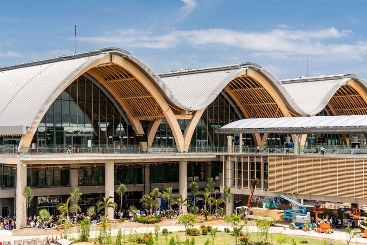 The terminal's iconic roof