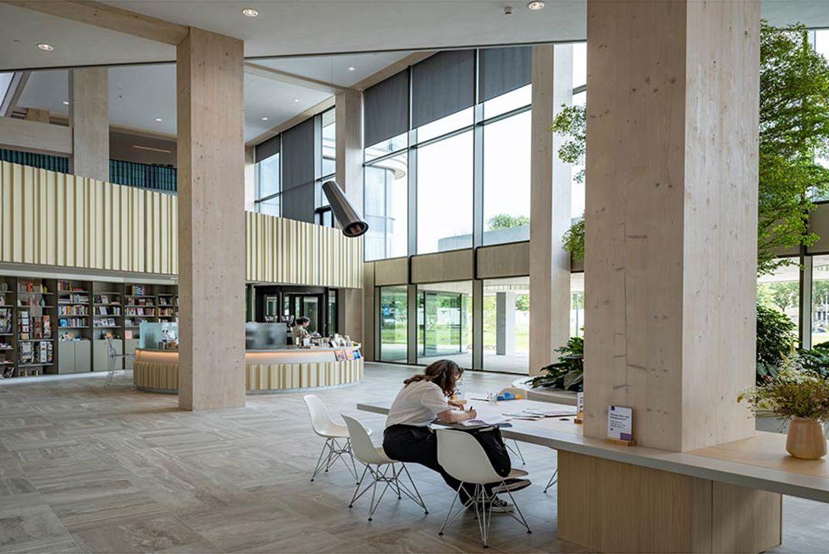 Internal view of people inside the Mediavaert office building complex