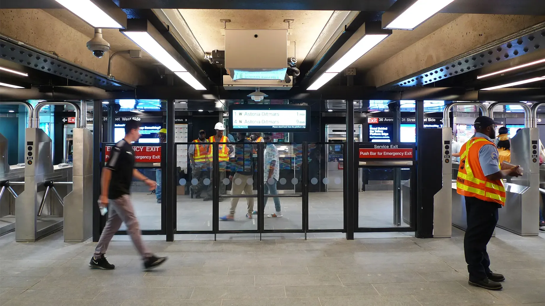 Turnstile entrance of New York City subway station