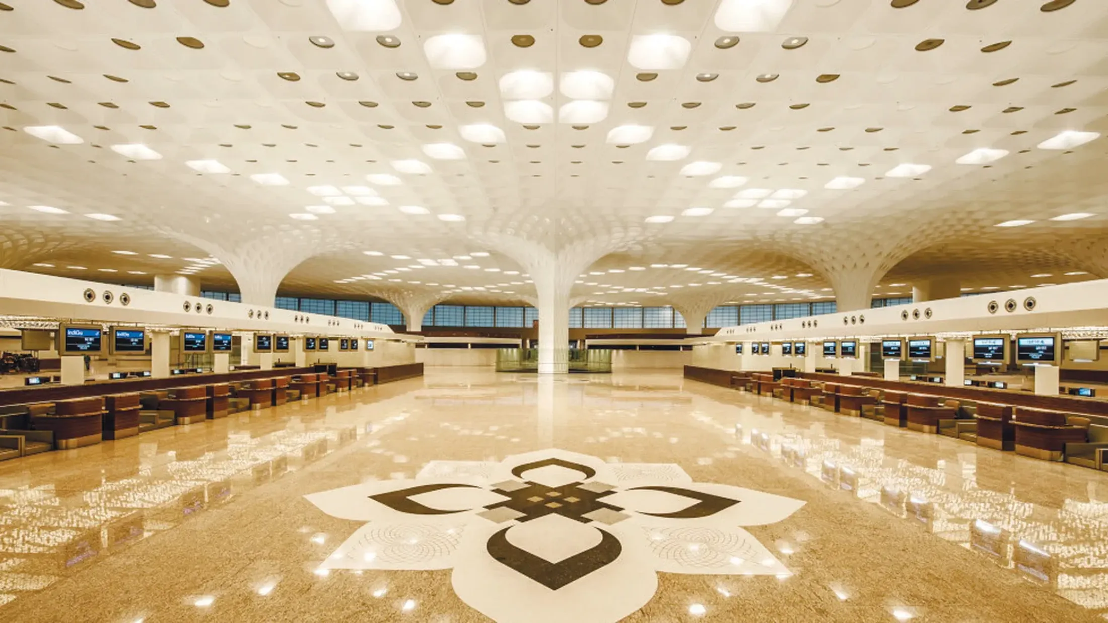 Check in desks inside Mumbai Terminal 2