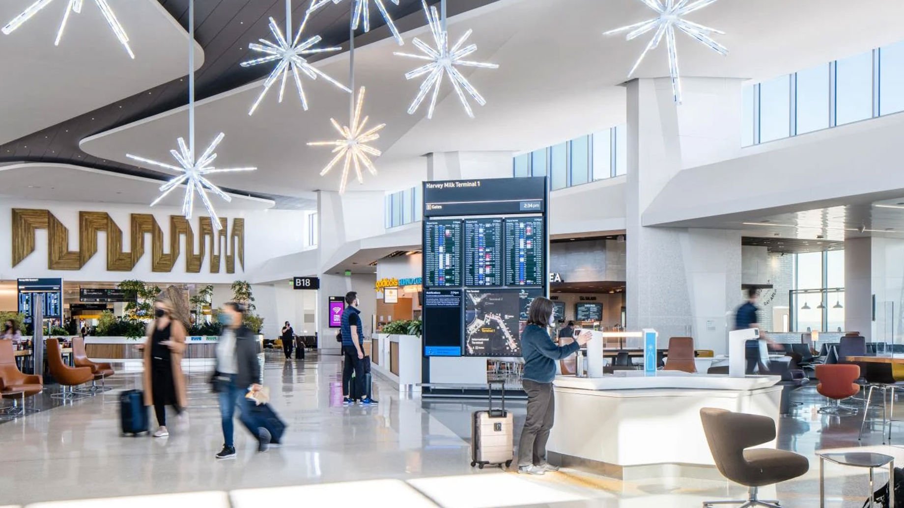 New SFO terminal 1 boarding area