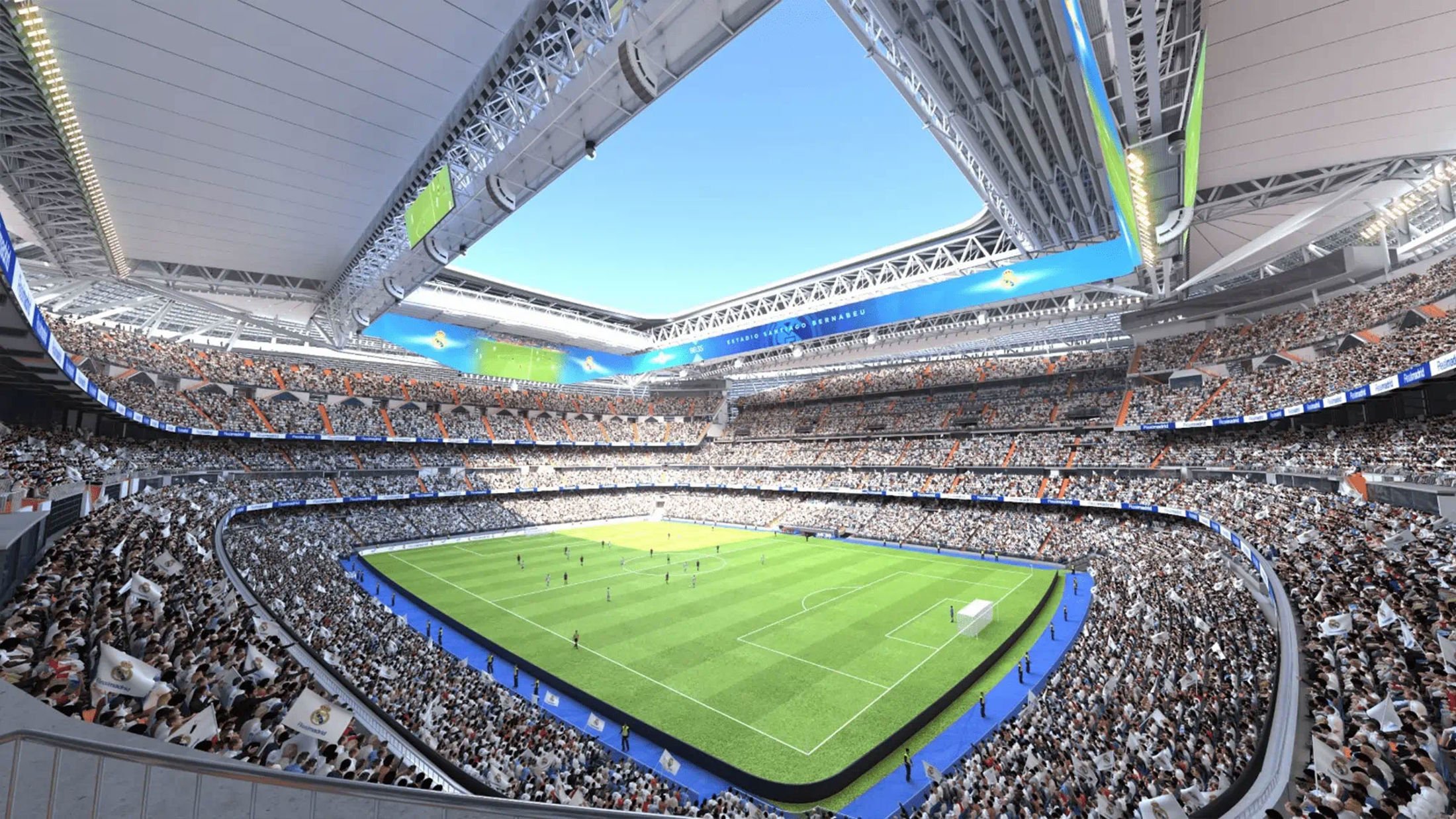 Inside view of the Santiago Bernabeu