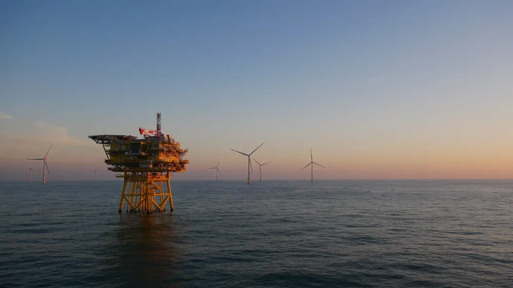 An offshore wind farm and substation