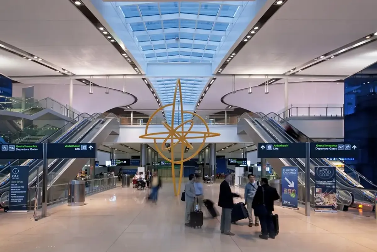 Passengers inside Terminal 2 Dublin Airport