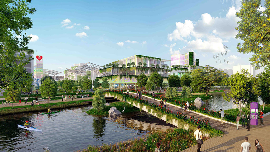 Render of the Yishun district masterplan