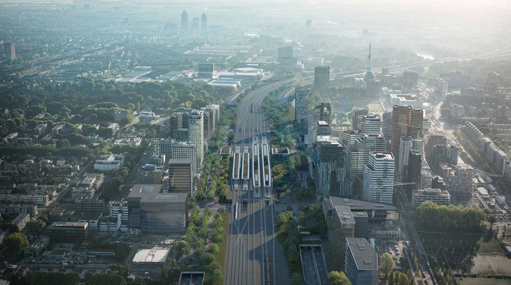 The new public transport hub seen from the air