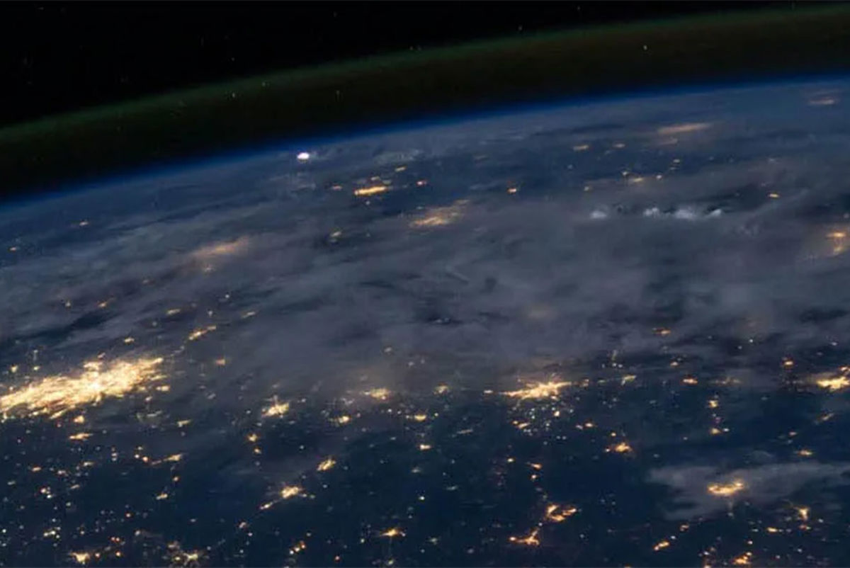 Globe lit up and seen from space