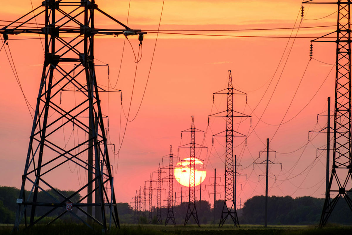 Pylons at sunset