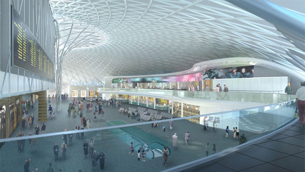 Render of Kings Cross Station, London